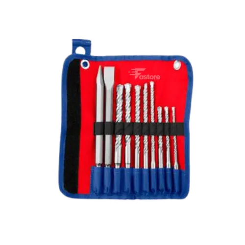 Burin SDS 10 pièces EMTOP EHDR12101, set complet de burins de qualité pour perforation et démolition, compatible avec outils SDS, disponible sur Fastore Madagascar