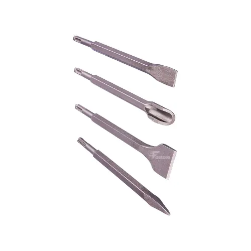 Burin SDS 4 pièces EMTOP ECHS0304375, set de burins robustes pour perforation et démolition, compatible avec outils SDS, disponible sur Fastore Madagascar