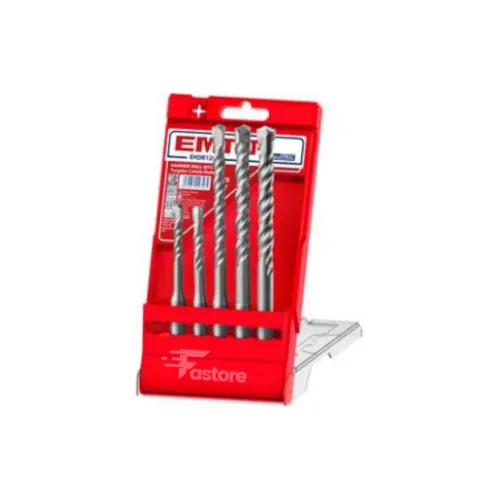 Jeu de forets SDS 5pcs EMTOP EHDR12052, set de forets robuste pour perçage dans béton et matériaux durs, compatible avec outils SDS, disponible sur Fastore Madagascar