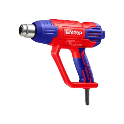 Pistolet thermique EMTOP EHGN20001 avec réglage 3 étapes, outil électrique puissant pour bricolage, rénovation et décapage, en vente sur Fastore Madagascar