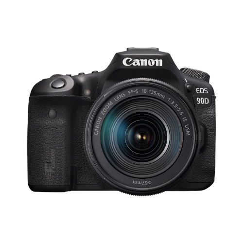 Canon EOS 90D appareil photo numérique avec objectif EF-S 18-135mm f/3.5-5.6 IS STM, appareil polyvalent pour photographie et vidéo.