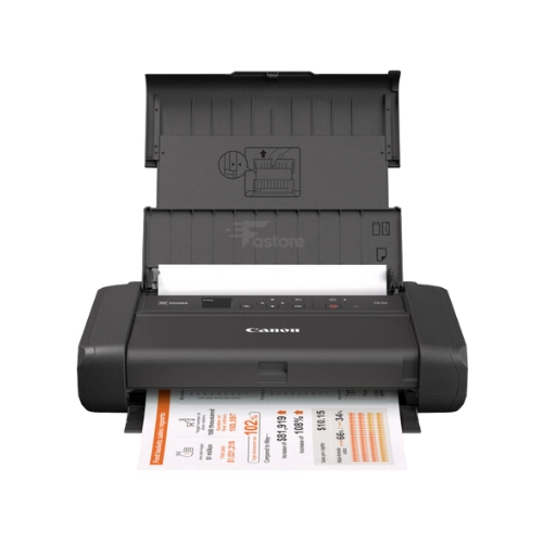 Canon TR150 imprimante jet d'encre portable A4 avec batterie, idéale pour des impressions mobiles et de haute qualité.