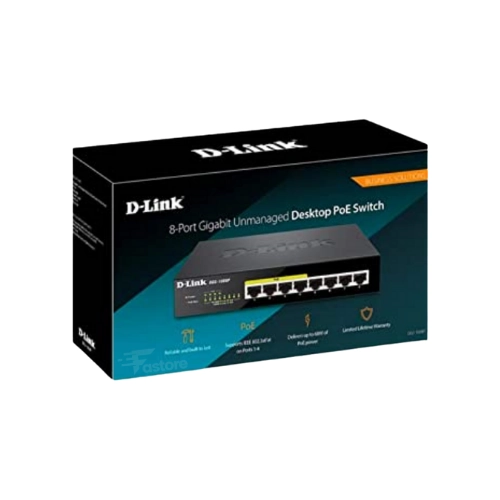 Switch DGS1008P D-LINK 8 ports avec alimentation PoE pour réseau efficace