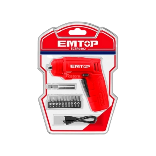 Tournevis sans fil EMTOP ECSR0402 – Outil pratique et compact pour vissage rapide et efficace, disponible sur Fastore Madagascar