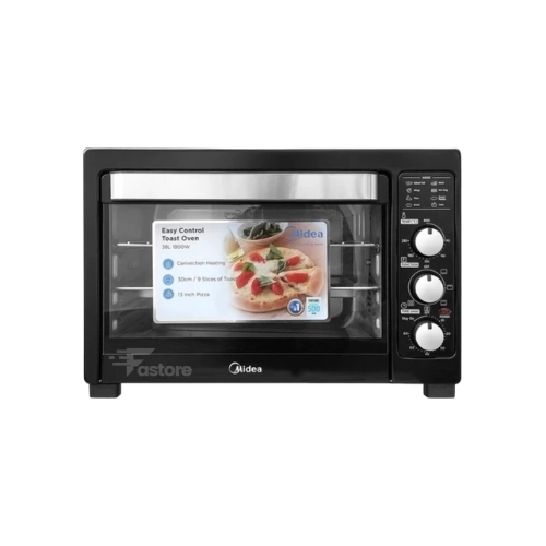 Four grille-pain Midea Maxi 38L, grande capacité de cuisson idéale pour les familles et les repas multiples.
