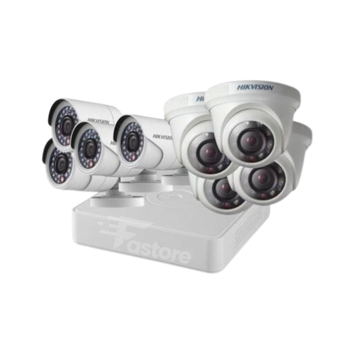 Kit de surveillance HIKVISION DVR 8ch + 4 caméras Bullet + 4 caméras Tourrelle – système complet pour sécurité avancée à Madagascar