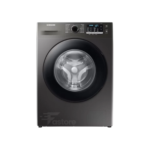 Lave-linge Samsung Inox 9kg WW90TA046AXNQ, design inox élégant et lavage performant.
