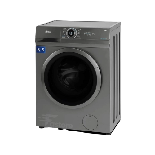 Lave-linge séchant Midea 8,5kg Titanium MF100D80BT, efficacité de lavage et séchage dans un design moderne.