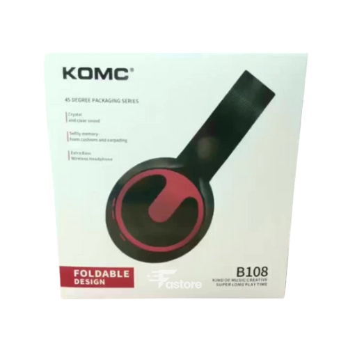 Micro Casque Bluetooth KOMC B108, casque sans fil avec microphone intégré pour appels clairs et musique – Fastore Madagascar.