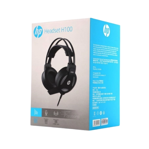 Micro-casque HP H100 avec son stéréo de qualité, microphone ajustable et confort optimal pour les appels, les jeux et les conférences – Fastore Madagascar.