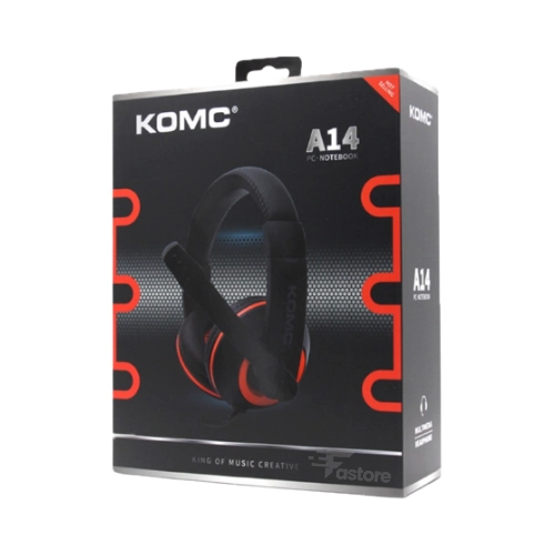 Micro-casque Jack KOMC A14 avec son stéréo clair et microphone intégré, idéal pour les jeux, appels et conférences en ligne – Fastore Madagascar.