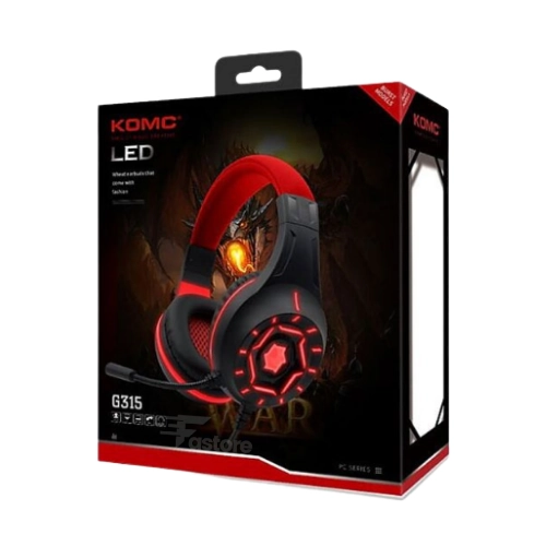 Micro-casque JackUSB KOMC G315 avec son stéréo clair, microphone intégré et connexion Jack-USB, idéal pour les jeux, appels et conférences – Fastore Madagascar.
