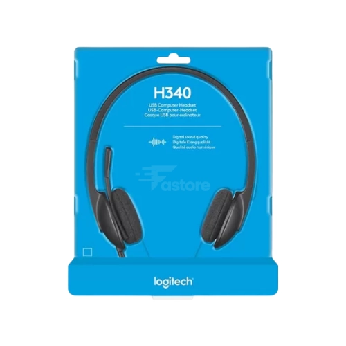Micro-casque USB Logitech H340 – casque avec son numérique clair et microphone antibruit – idéal pour le télétravail et les communications – disponible sur Fastore Madagascar.