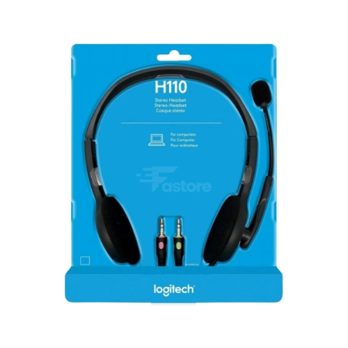 Micro-casque stéréo Logitech H110 – casque avec microphone flexible et son stéréo clair – idéal pour les appels et les jeux – disponible sur Fastore Madagascar.