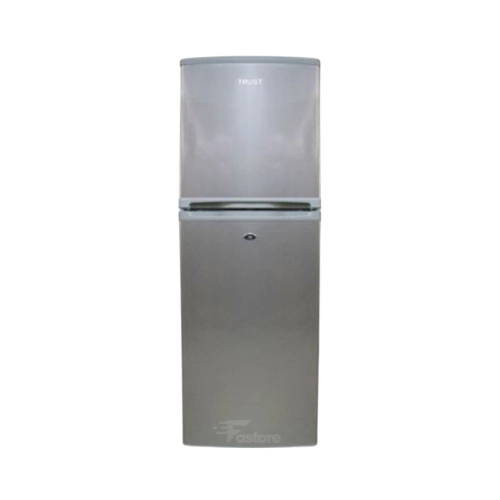 Réfrigérateur TRUST 2 portes 130L argent, design moderne et capacité idéale pour les petites cuisines à Madagascar, disponible sur Fastore.