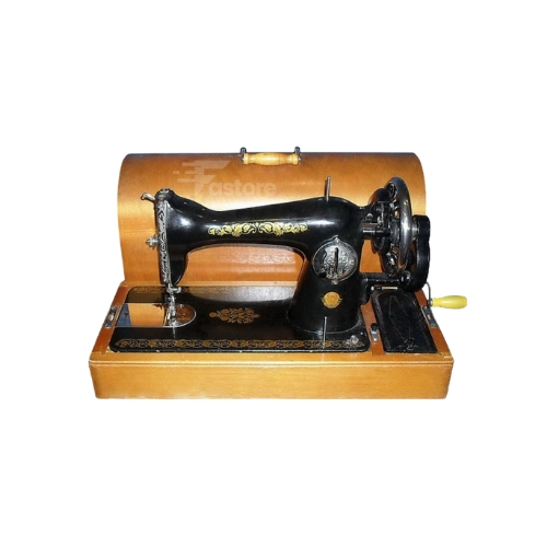 Machine à coudre TRUST JA2-1 avec manivelle et socle – Machine à coudre manuelle robuste avec manivelle et socle, idéale pour les travaux de couture à la maison.