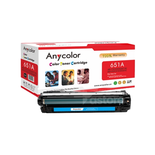 Toner ANYCOLOR HP 651A cyan compatible avec imprimantes HP, cartouche cyan haute qualité pour impressions nettes et vives, consommable informatique Fastore Madagascar