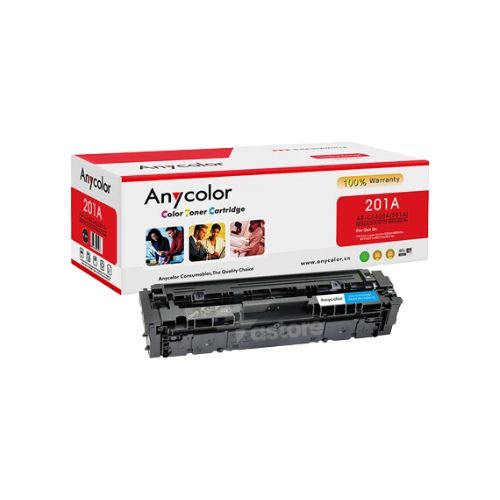 Toner Anycolor HP 201A cyan compatible avec imprimantes HP, haute qualité d'impression, cartouche toner cyan pour impression professionnelle, consomable informatique Fastore Madagascar