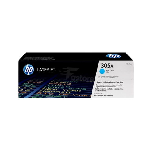 Toner HP 305A cyan compatible avec imprimantes HP, cartouche cyan de haute qualité pour des impressions colorées vives et précises, consommable informatique Fastore Madagascar