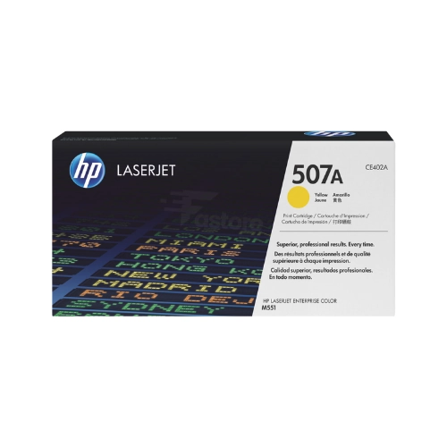 Toner HP 507A Jaune, cartouche de toner HP originale pour des impressions couleur éclatantes et de haute qualité.
