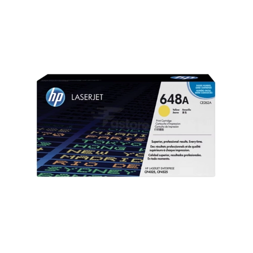 Toner HP 648A Jaune, cartouche de toner HP originale pour des impressions de haute qualité en jaune vif.
