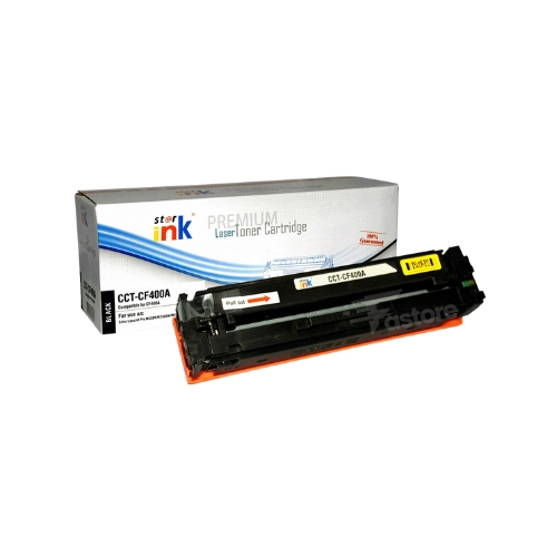Toner STARINK CF400A noir pour des impressions professionnelles et de haute qualité.