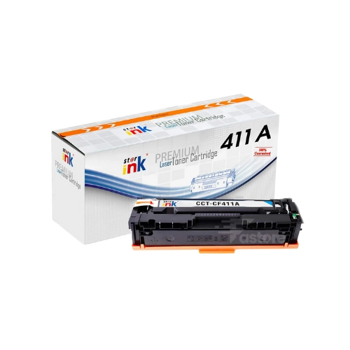 Toner STARINK CF411A cyan pour des impressions colorées et vives.