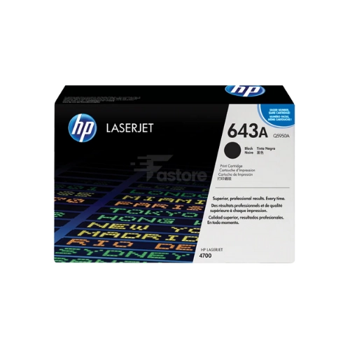 Toner noir HP 643A, cartouche de toner de haute qualité pour des impressions nettes et précises en noir et blanc.