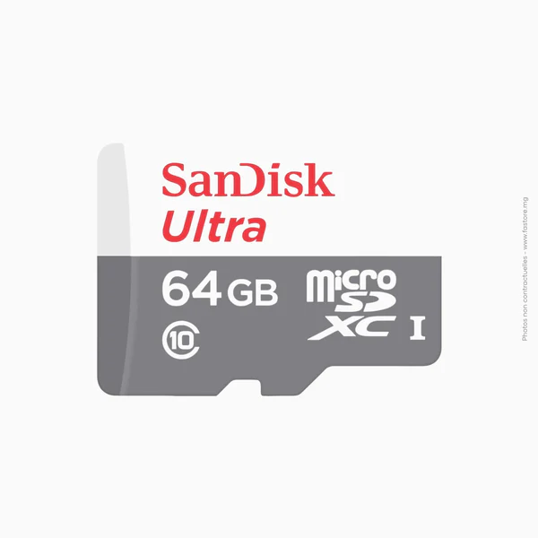 Carte micro-SD 64GB sandisk ultra | SDSQUNR064G-GN3MN