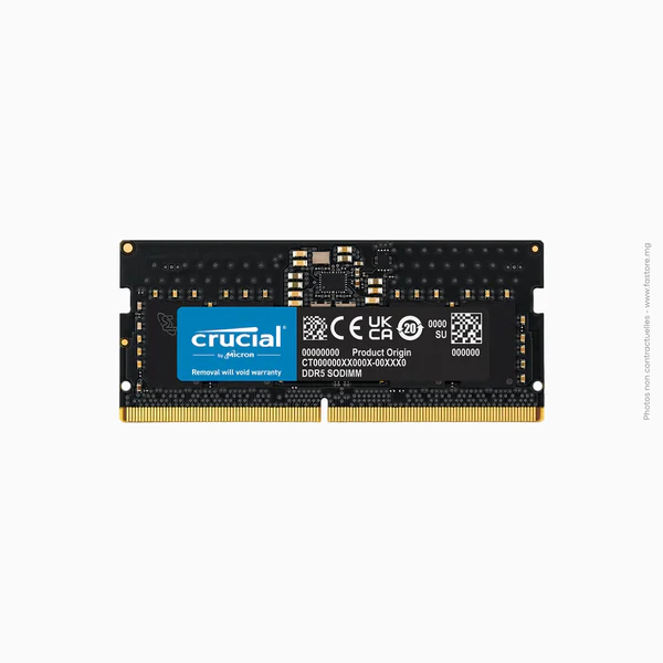 Mémoire ram Crucial | 8 Go DDR5 4800 MHz So-Dimm CL40