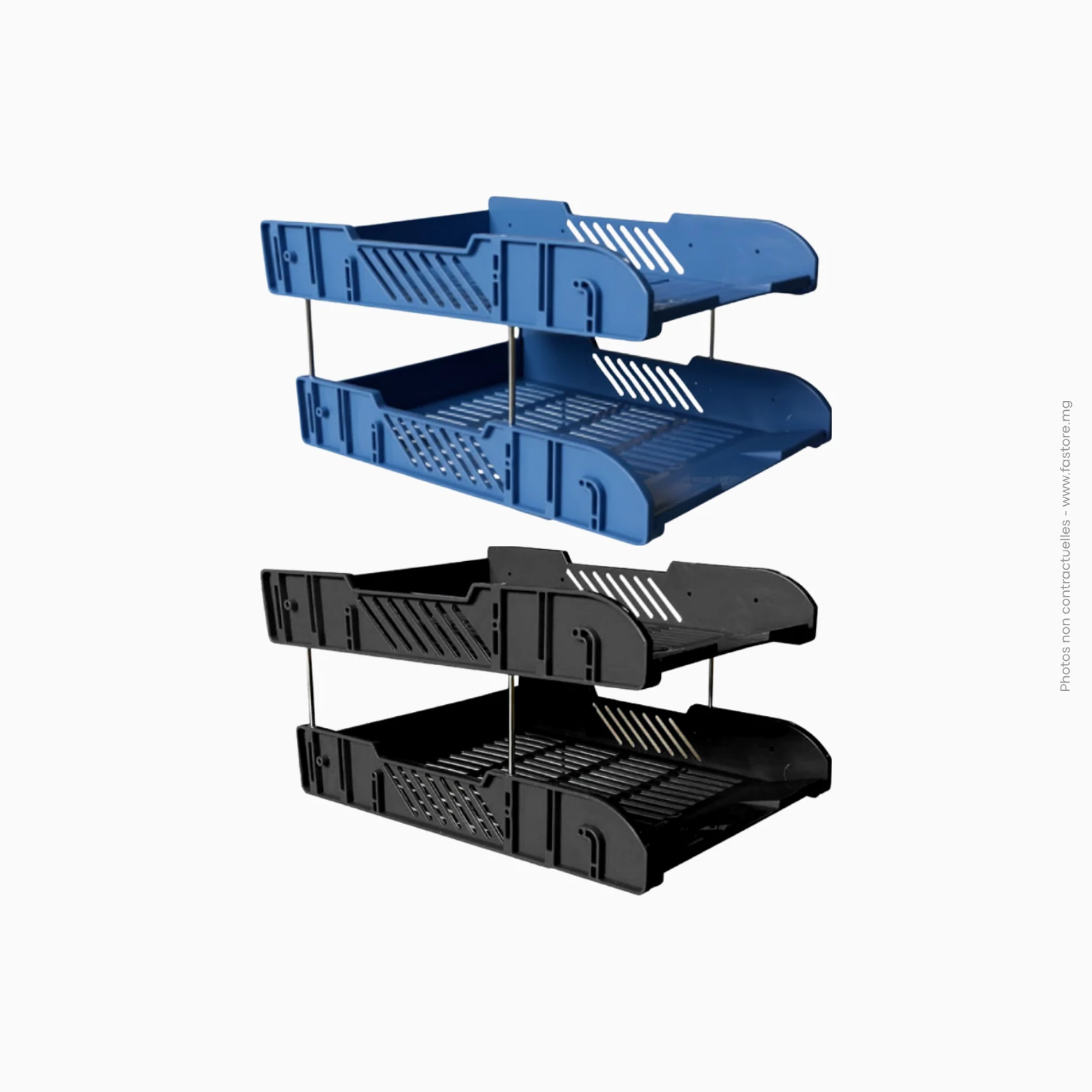 Bac à courrier à 3 étages (bleu, noir) en plastique, Ref A-336, CY6340 Bac à courrier 3 étages en plastique bleu ou noir | Ref A-336 / CY6340 – Image 1