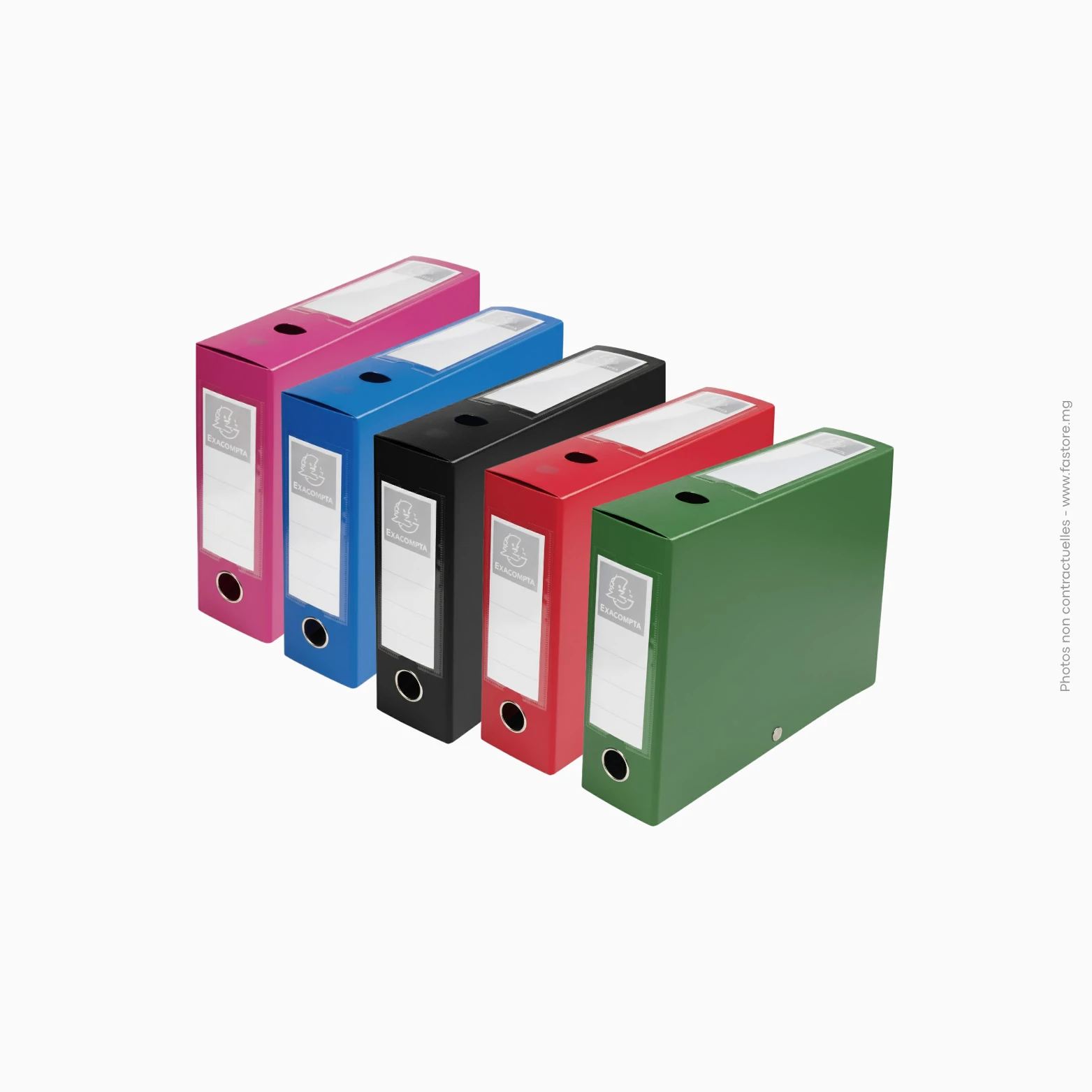 Boite archive plastque A4-8cm Rose, Bleu, noir, rouge, vert Réf_ AA-1034 Boîte archive plastique A4 - 8 cm | Réf : AA-1034 – Image 1