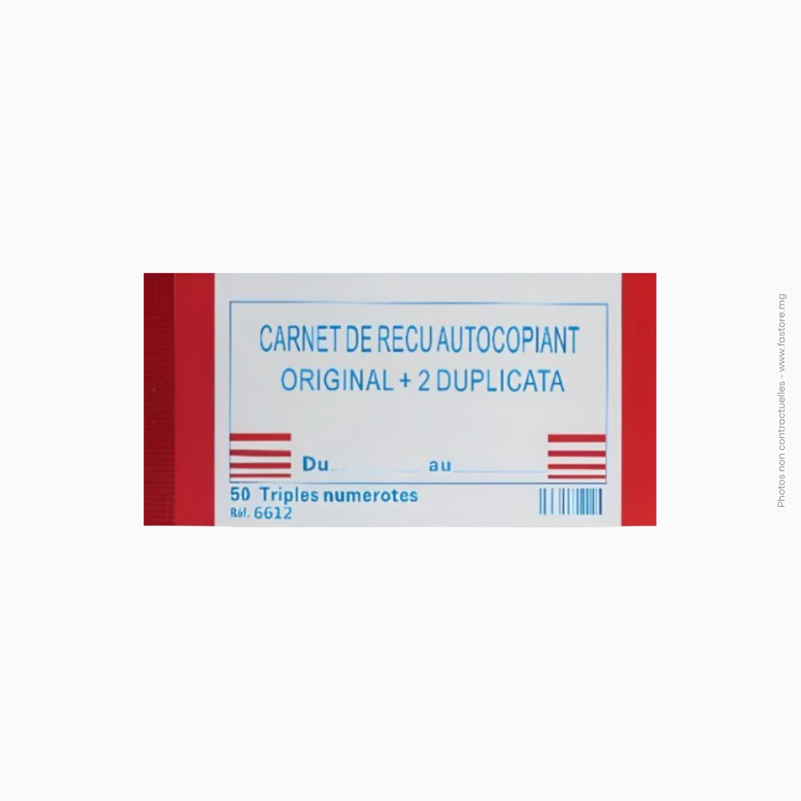 Carnet de Reçu A5 + 2, 50 Tripli numérotés, Ref A-594, 6612 Carnet de reçu A5 tripli numéroté | Réf A-594 / 6612 – Image 1
