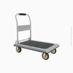 Chariot à plateforme professionnel gris | Capacité 300 kg | Dimensions 72 x 48 cm – Image 3