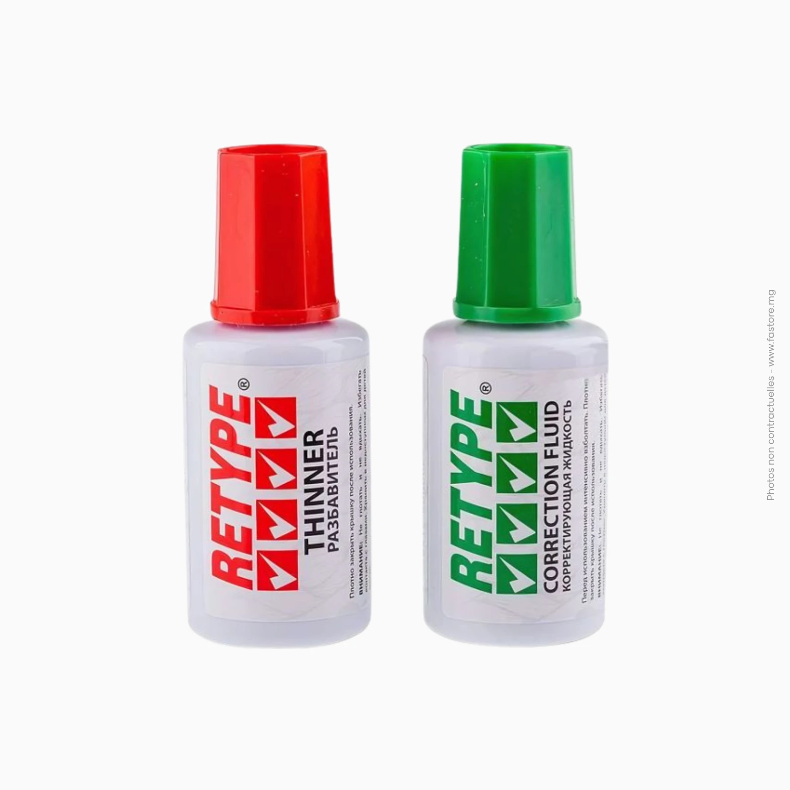 Correcteur liquide + diluant (20 ml) RETYPE, Ref A-133, BN103 Correcteur liquide avec diluant 20 ml retype | Réf A-133 / BN103 – Image 1
