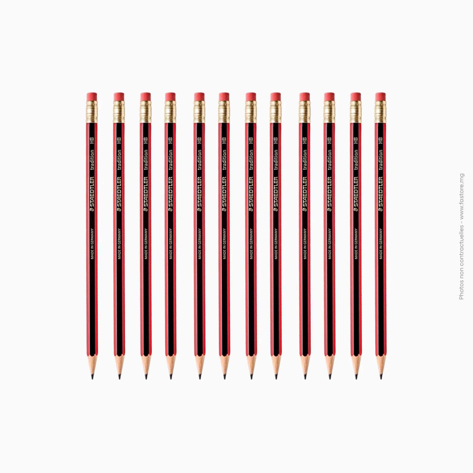 Crayon de bois avec gomme rouge noir P=12 AA-451 Crayon graphite avec gomme rouge et noir P=12 | AA-451 – Image 1