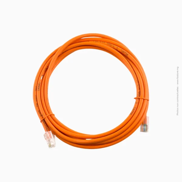 Câble réseau RJ45 Cat5e 1m orange Hikvision | DS-1NP5EUDC0/E/Orange 1m
