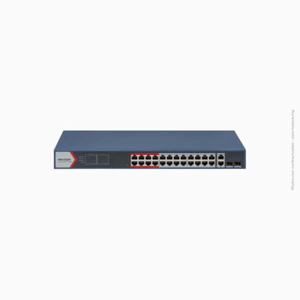 Switch poe intelligent 24 ports + 2 gigabits Hikvision | DS-3E1326P-EI/M