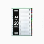 Jeu d'intercalaires indexés A4 (1 à 20) | Ref A-157