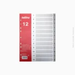 Jeu d'intercalaires indexés A4 gris (1 à 12) | Ref KB-10585