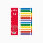 Jeu d'intercalaires indexés A4 multicolores (1 à 12) | Ref KB-10590