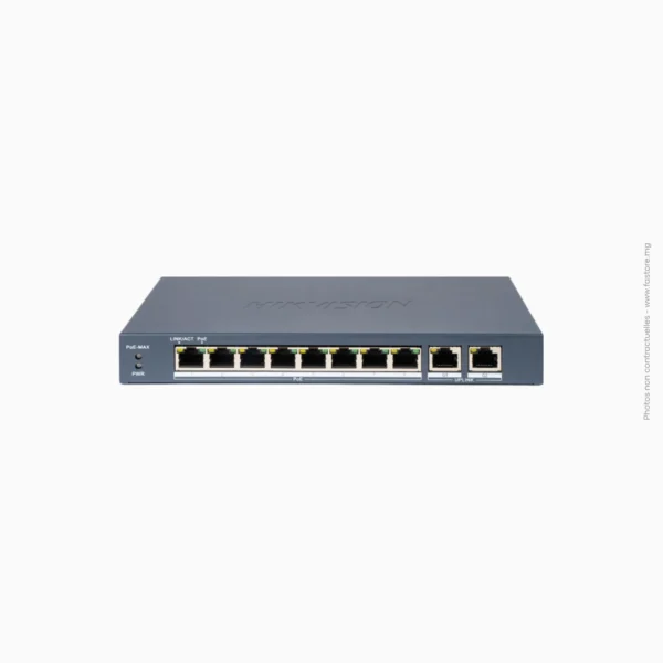 Switch poe smart managed 10 ports Hikvision | DS-3E0310P-E/M(B) (100 Mbps)
