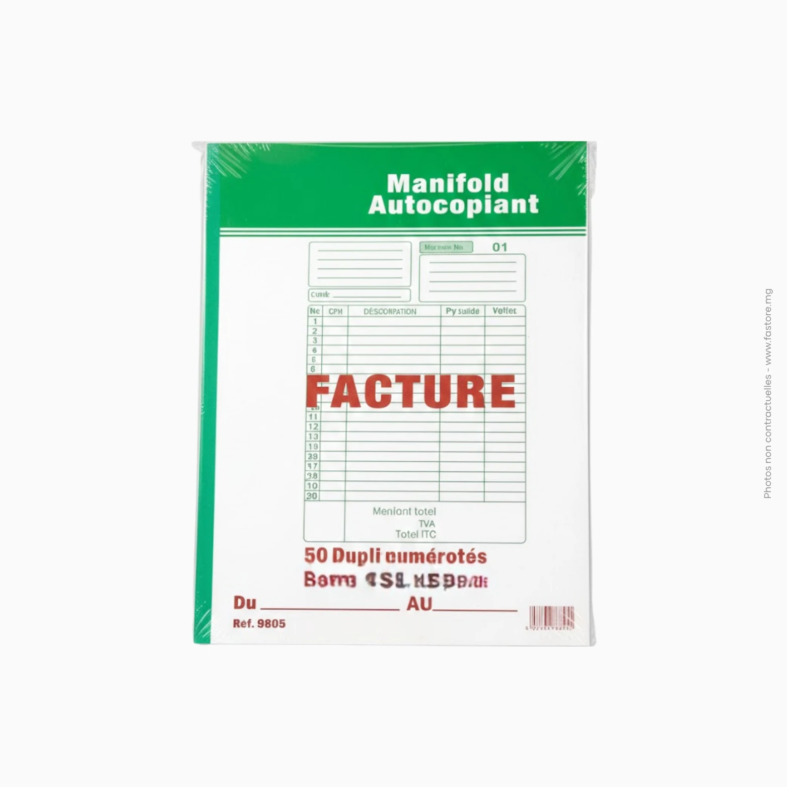 Facture A5 (14x21) 50 Dupli numérotés, 8806, Re Carnet de facture A5 dupli numéroté | Réf 8806 – Image 1