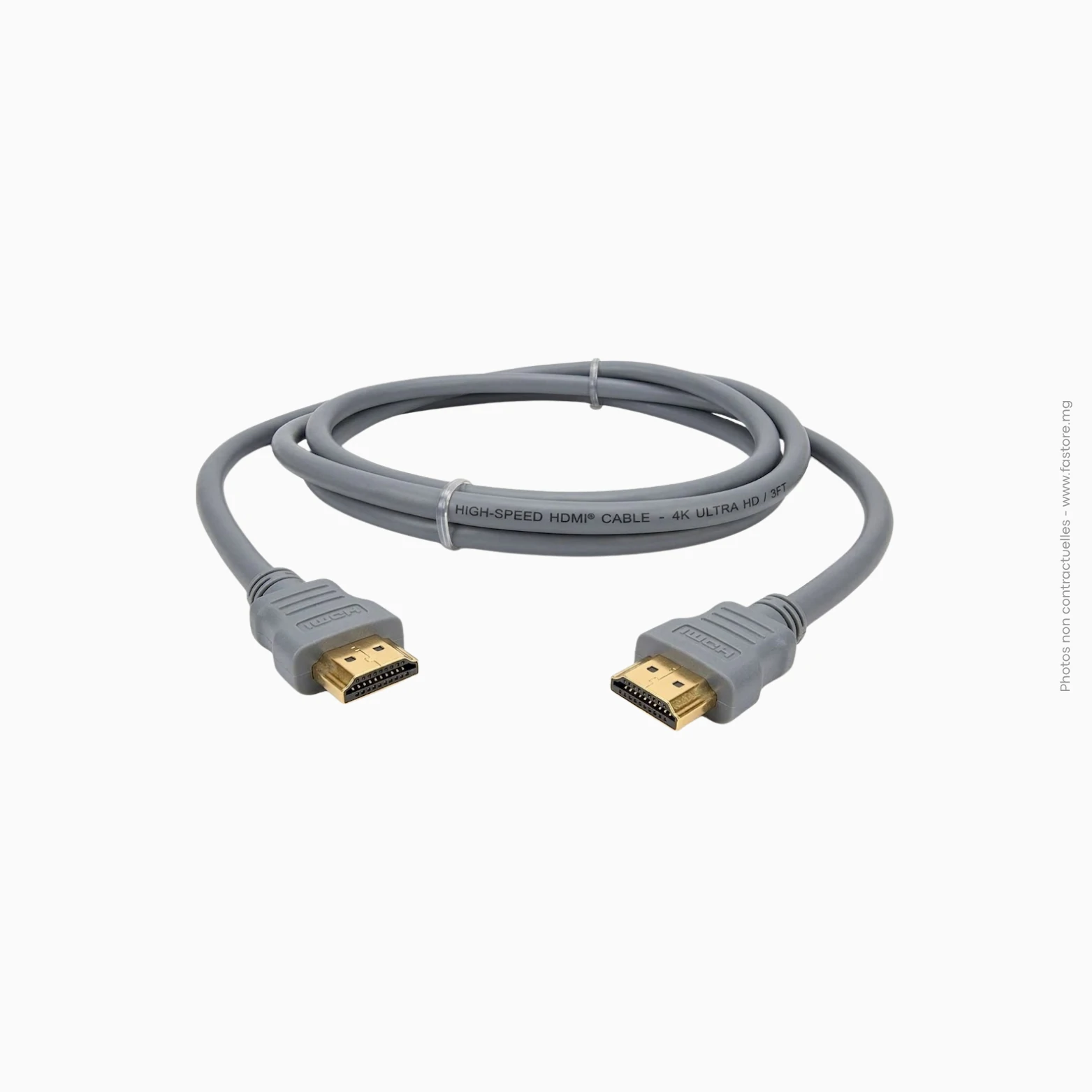HDMI Cable, 4K30Hz, 1m, Gray, Câble HDMI 4K haute vitesse 1m gris | 4K30Hz-1M – Image 1