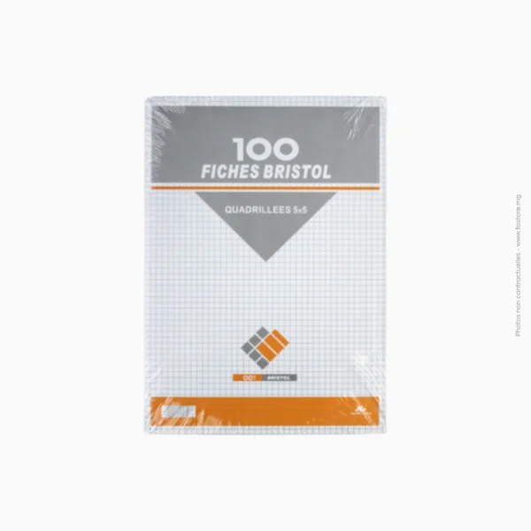 Paquet de 100 feuilles bristol A4 blanc quadrillé | Ref A-563