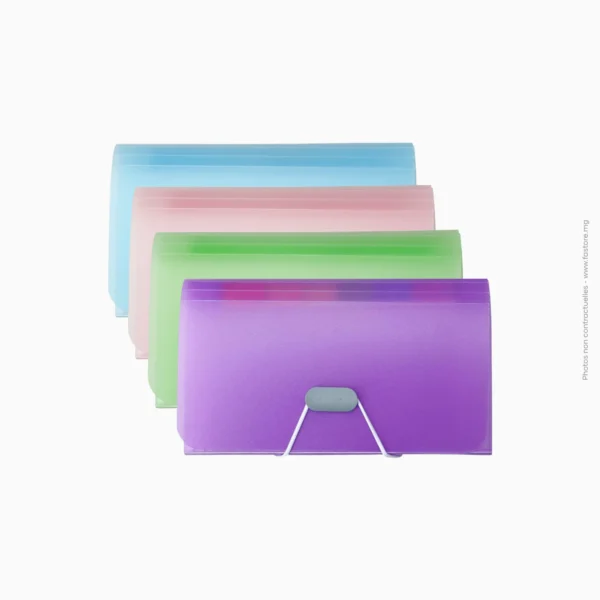 Pochette porte-chéquier en plastique 12 feuillets | Ref A-47