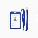 Porte-badge vertical avec cordon bleu | AA-481