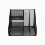 Porte-revues double avec module de rangement 5 cases en fil métallique | Ref B-91