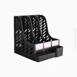 Porte-revues 3 compartiments en plastique noir | Ref B-96 / CY6399 – Image 3