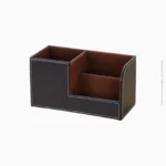 Organisateur de bureau 3 compartiments en simili cuir moyen modèle (MM) | Réf A-344 – Image 2